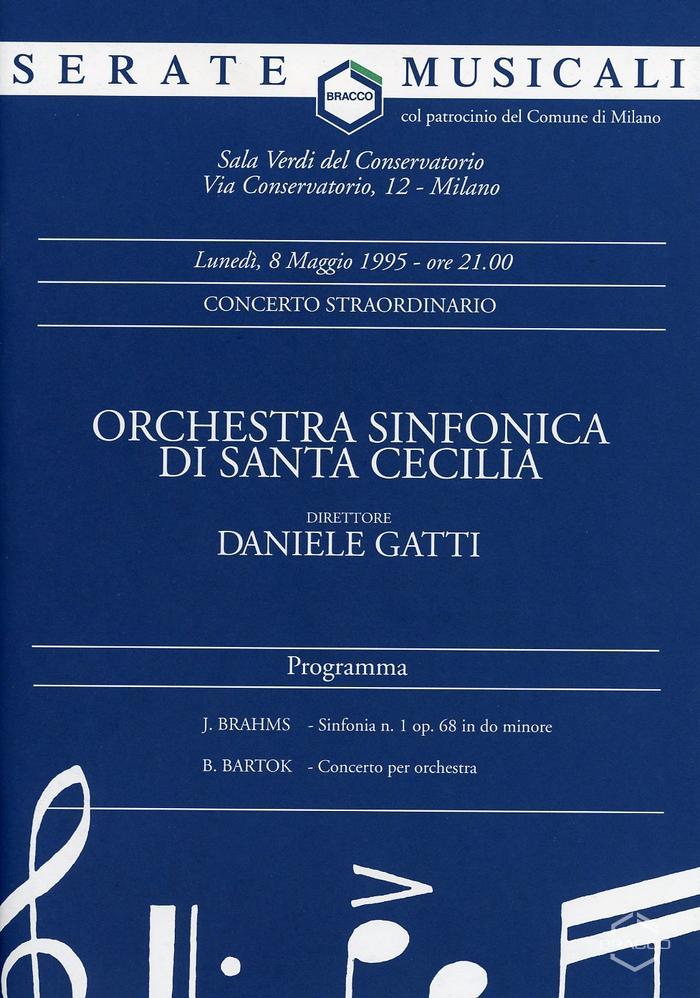 Programma del concerto ad opera dell'Orchestra di Santa Cecilia, Milano