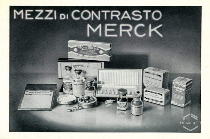 Pubblicità presente nell'opuscolo "Mezzi di contrasto", seconda edizione, 1935