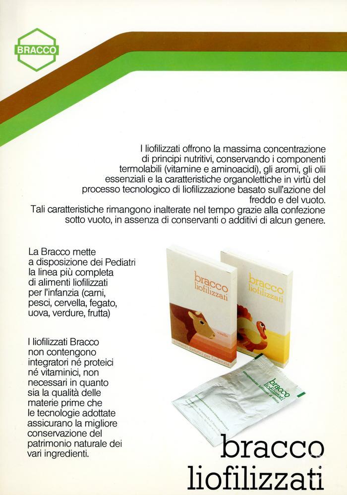 Pubblicità dei liofilizzati Bracco, [anni '70]
