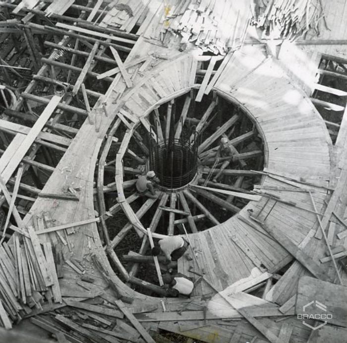 Lavori di costruzione edificio B15, anni '50