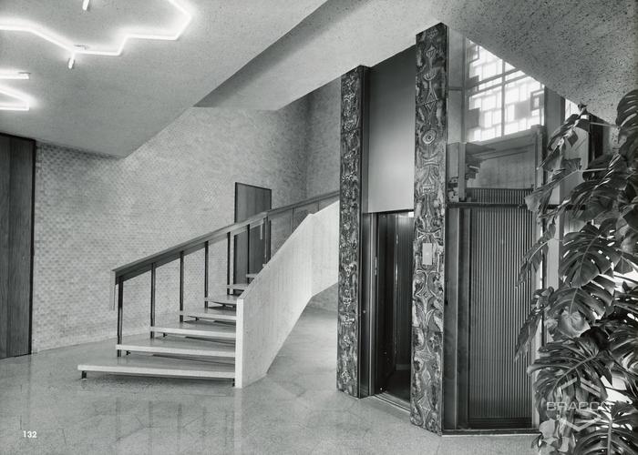 Edificio B14, ingresso presidenza, inizio anni '60