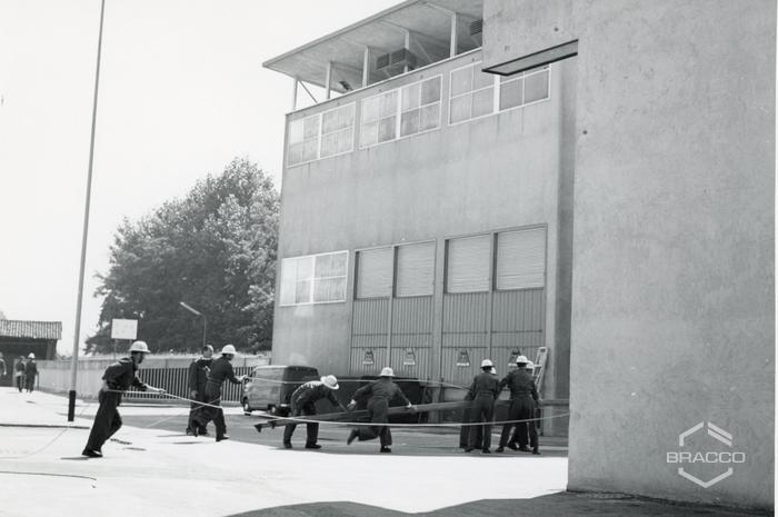 Squadra antincendio Bracco, esercitazioni, 1966