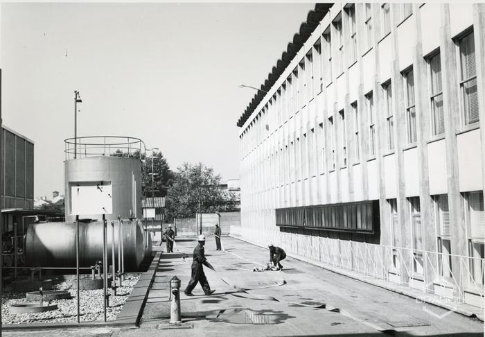 Esercitazione con manichetta antincendio, 1966