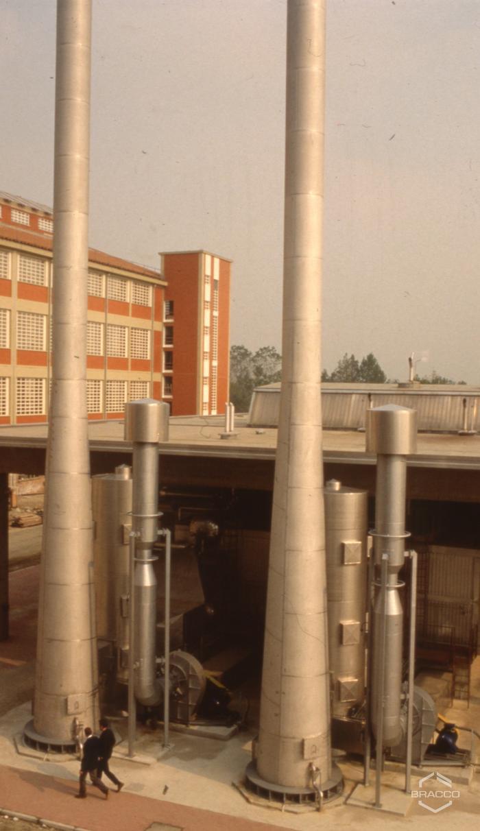 Stabilimento DIBRA, lavori finiti di riqualificazione e costruzione, dettaglio impianto, fine anni '80