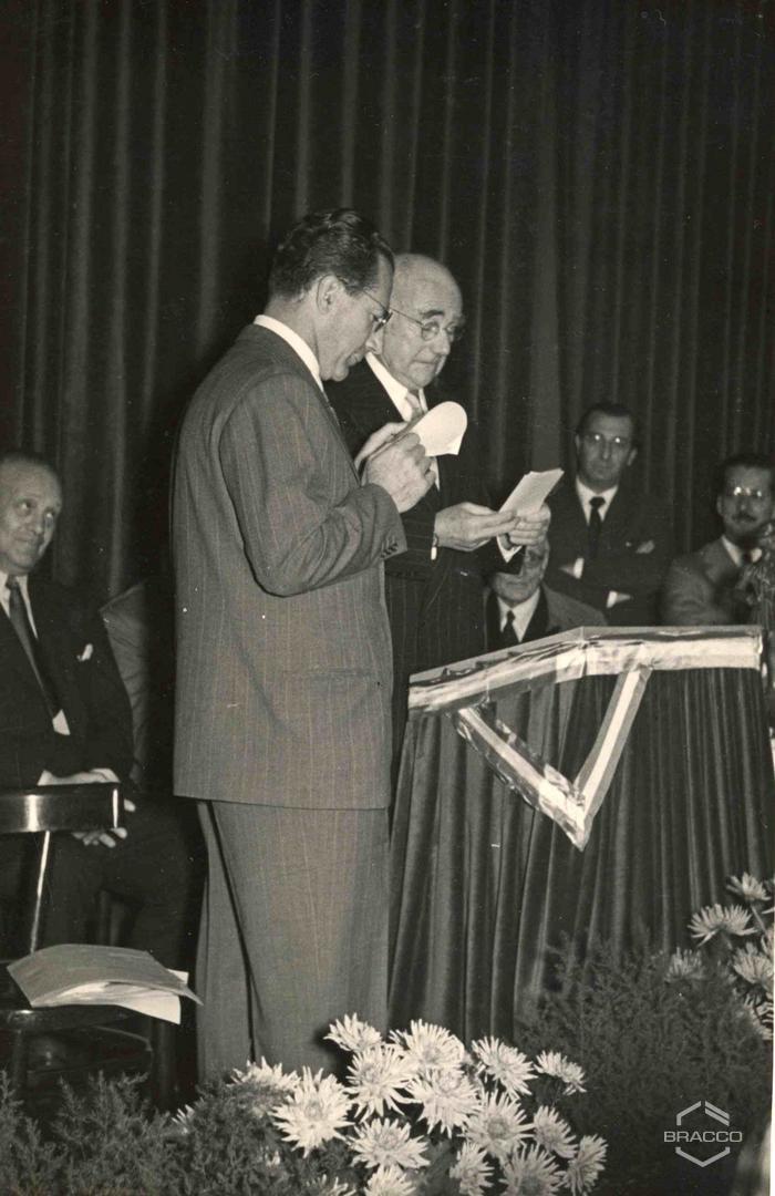 Celebrazioni del 25° anniversario della Bracco già Italmerck di Milano, 1952