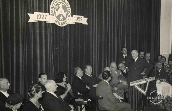Celebrazioni del 25° anniversario della Bracco già Italmerck di Milano, 1952
