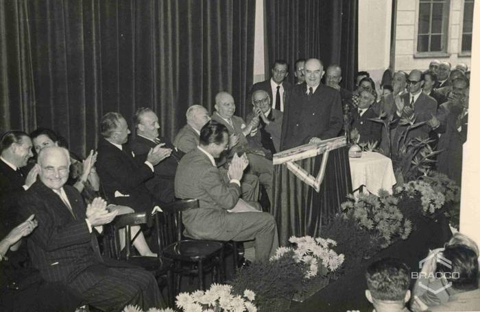 Celebrazioni del 25° anniversario della Bracco già Italmerck di Milano, 1952
