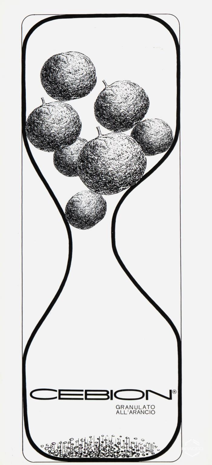 Pubblicità del "Cebion", granulato di arancia, 1968