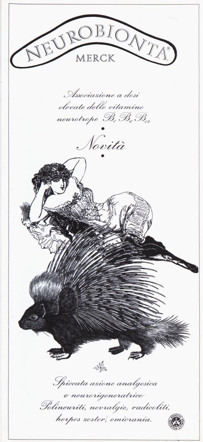 Pubblicità del farmaco "Neurobionta Merck", associazione di vitamine, ottobre 1967