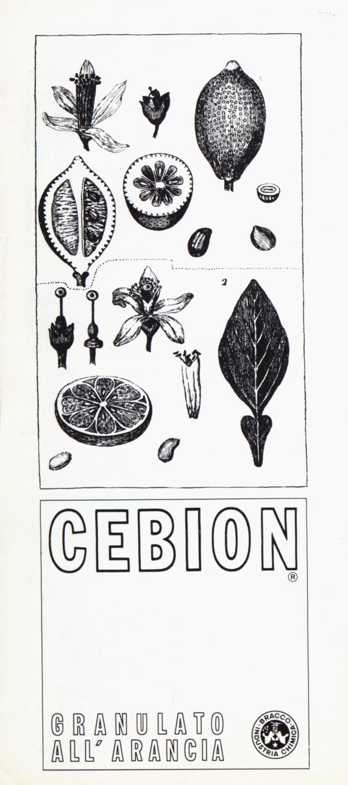 Pubblicità del "Cebion", granulato d'arancia, ottobre 1967