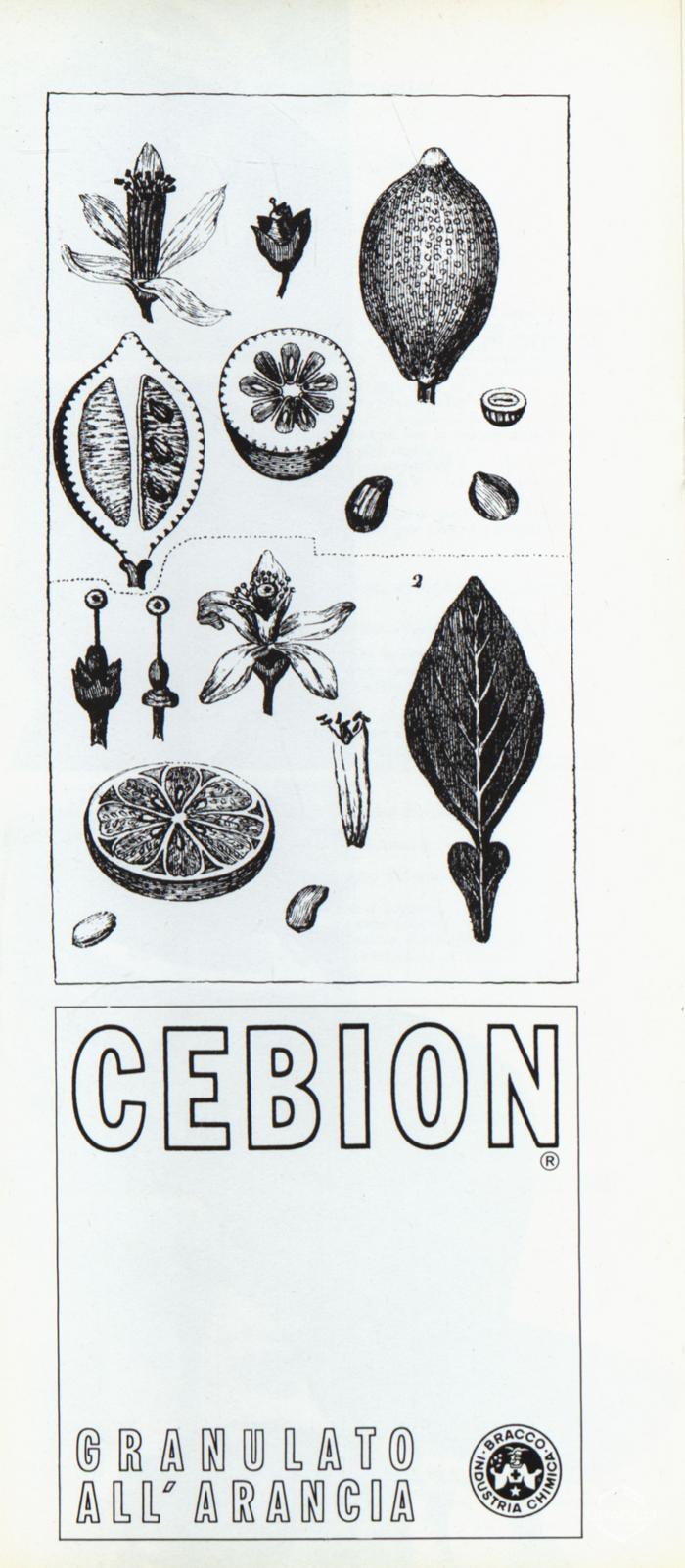 Pubblicità del "Cebion", granulato d'arancia, dicembre 1967