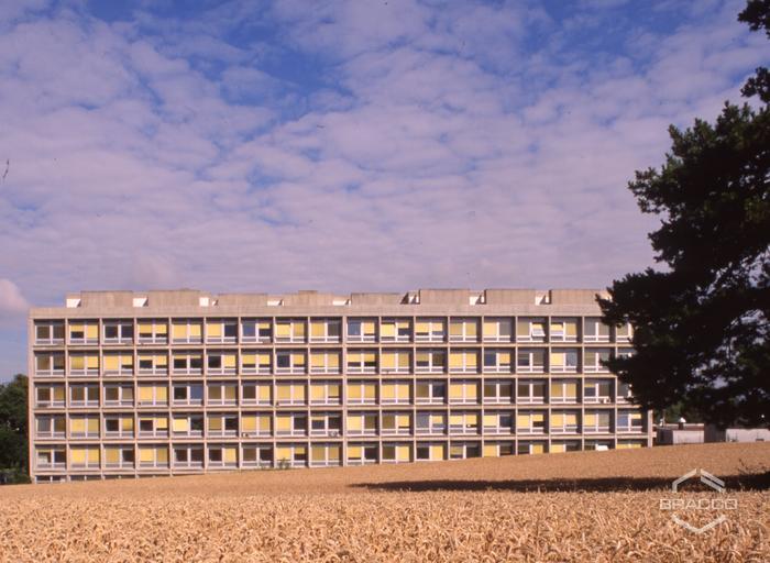 Veduta esterna del sito Bracco-Sintetica di Battelle (Carouge, Ginevra), 1993