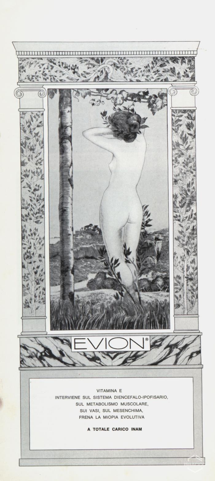 Pubblicità del farmaco "Evion", vitamina e, maggio 1968