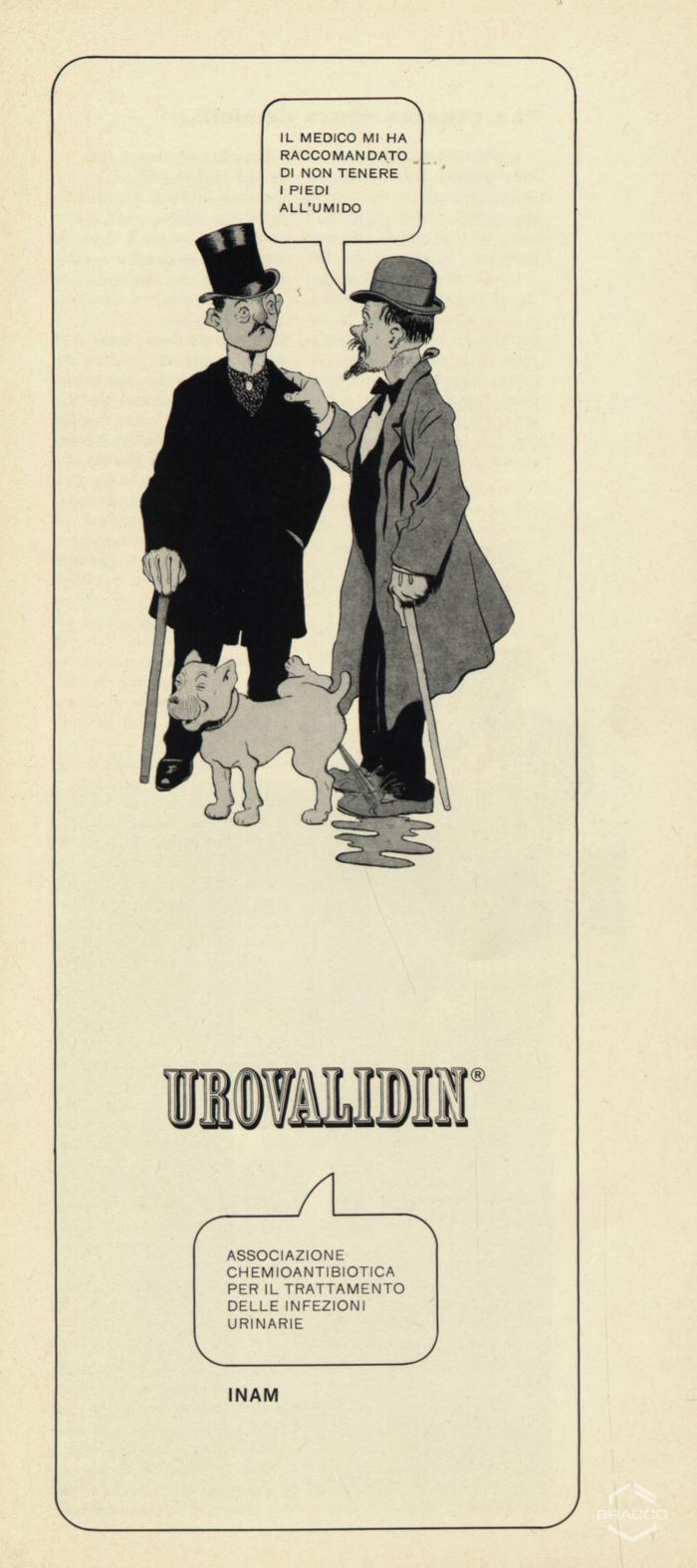 Pubblicità di "Urovalidin", aprile 1970