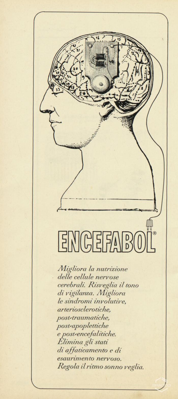 Pubblicità del farmaco "Encefabol", dicembre 1970