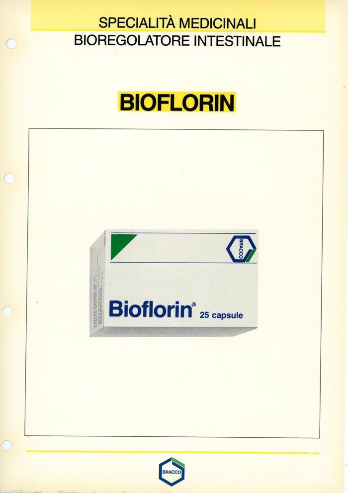 Scheda tecnica del prodotto "Bioflorin", bioregolatore intestinale, 1989
