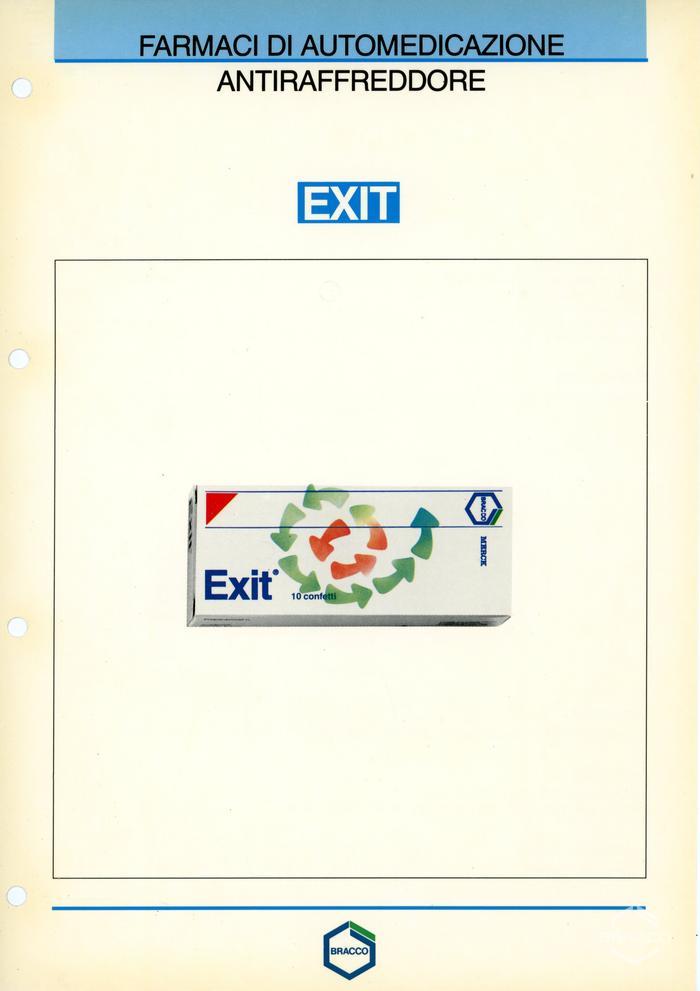 Scheda tecnica del prodotto "EXIT", antiraffreddore, 1989