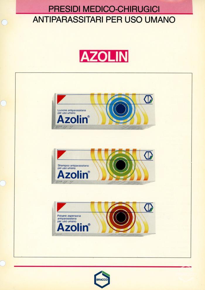 Scheda tecnica del prodotto "Azolin", antiparassitario per uso umano, 1989