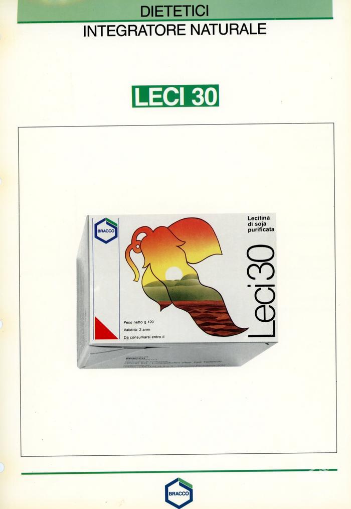 Scheda tecnica del prodotto "Leci30", integratore naturale, 1989